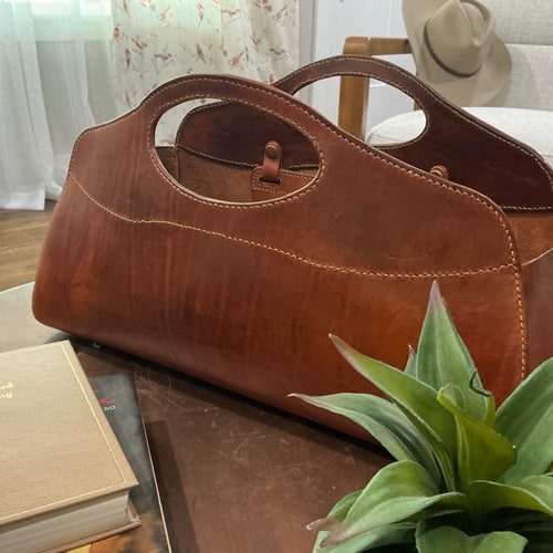 Freestanding Leather Storage Rack