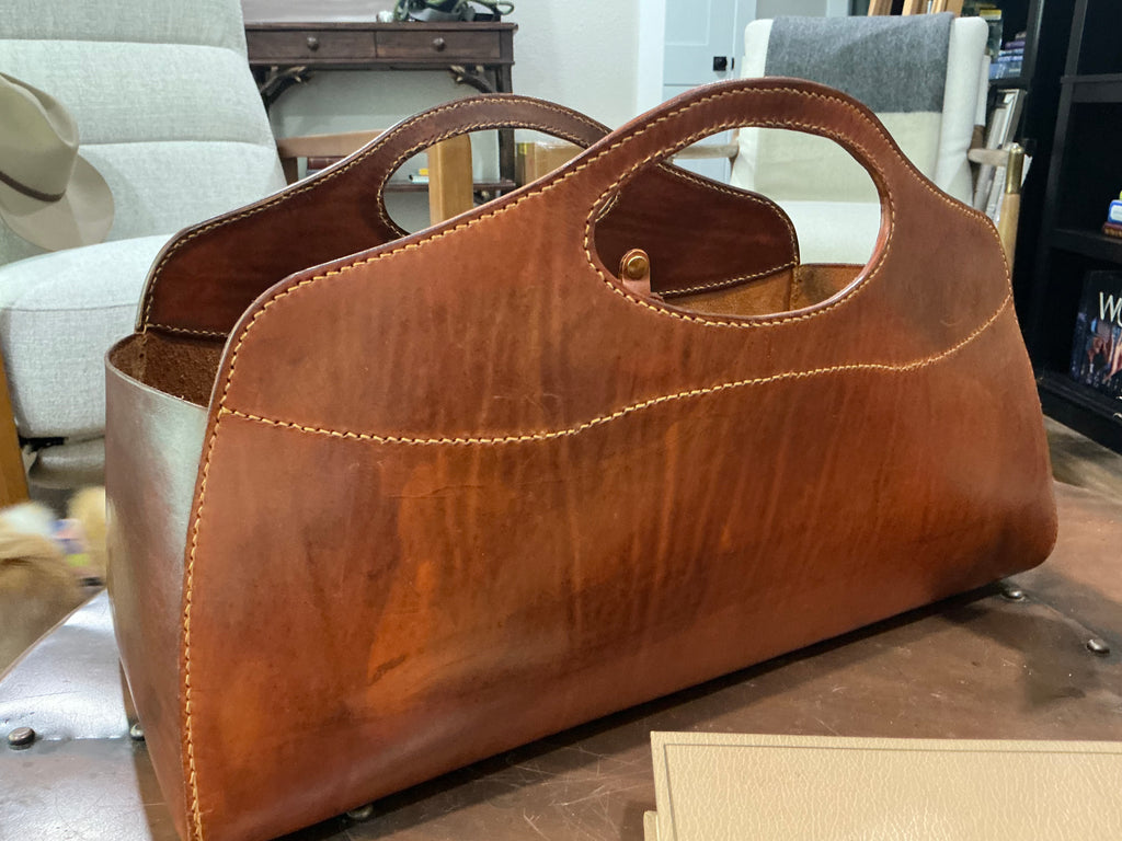 Freestanding Leather Storage Rack